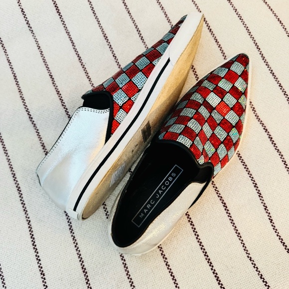 MARC JACOBS sequin pointed toe slip on sneakers - Picture 5 of 7